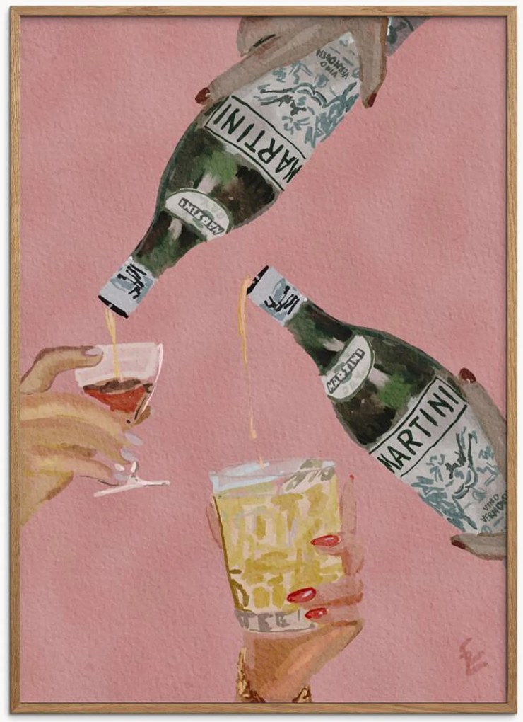 Ingelijste digitale print One More Martini, Please van Ekaterina Zagorska