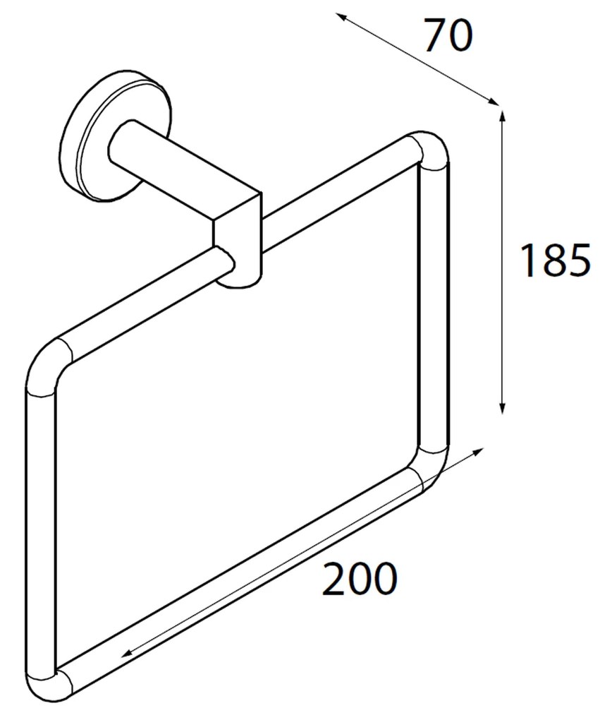 Muebles Line handdoekring mat zwart