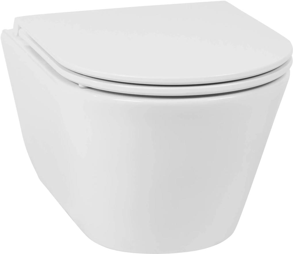 Saqu Wash randloos hangtoilet met bidet-functie en toiletbril Wit