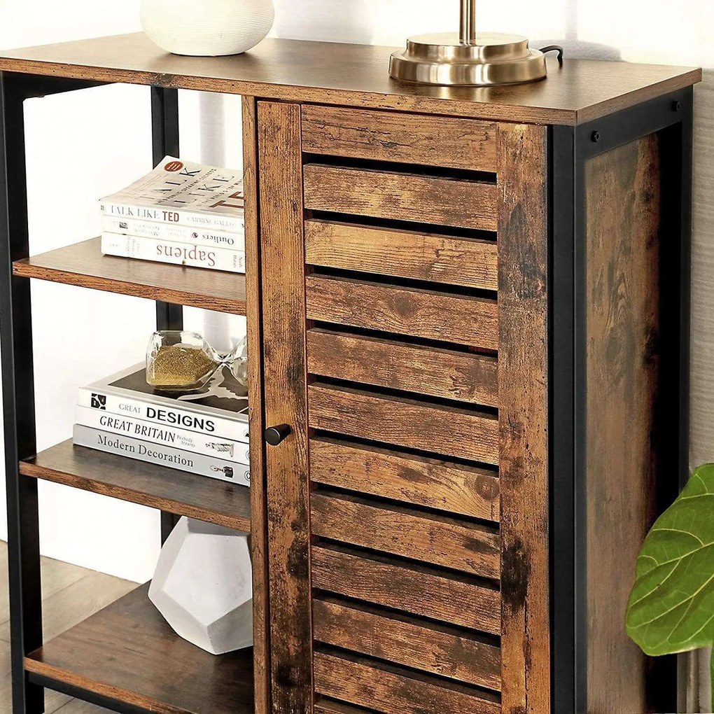 Nancy's Childress Opbergkast - Dressoir - Kast met 3 Planken - Bruin - 70 x 30 x 81 cm