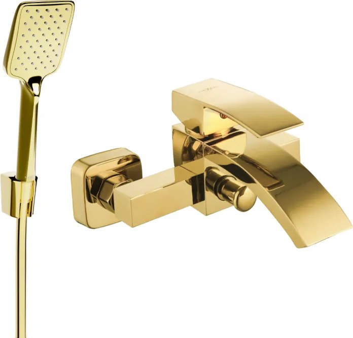 Mexen Libra R62 badkraan met douchekop-set, goud - 74513R62-50