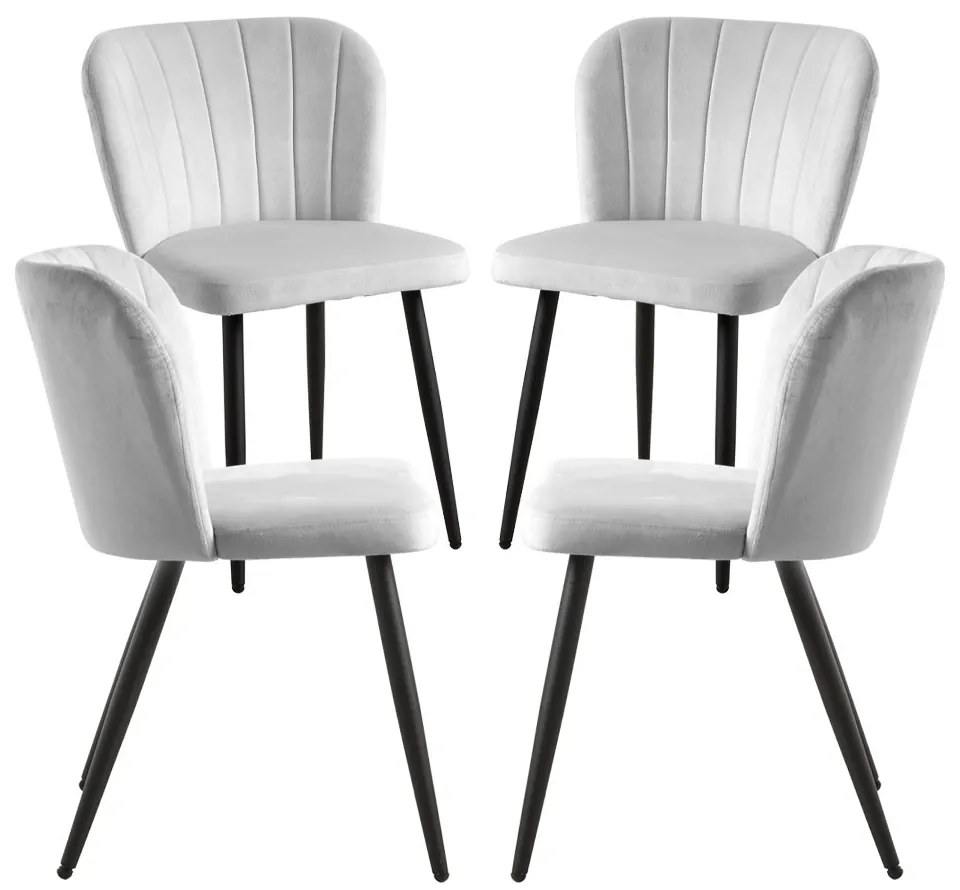 Pak 4 Fluwelen Luk Stoelen