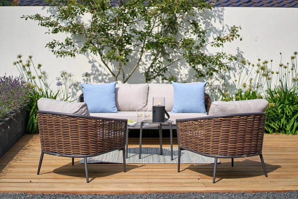 Loungeset 4 personen Aluminium/wicker Taupe  Coco Coco Lanai