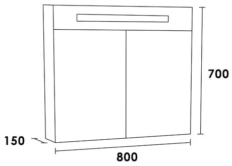 Sanituba Spiegelkast Double Face 80cm Licht eiken