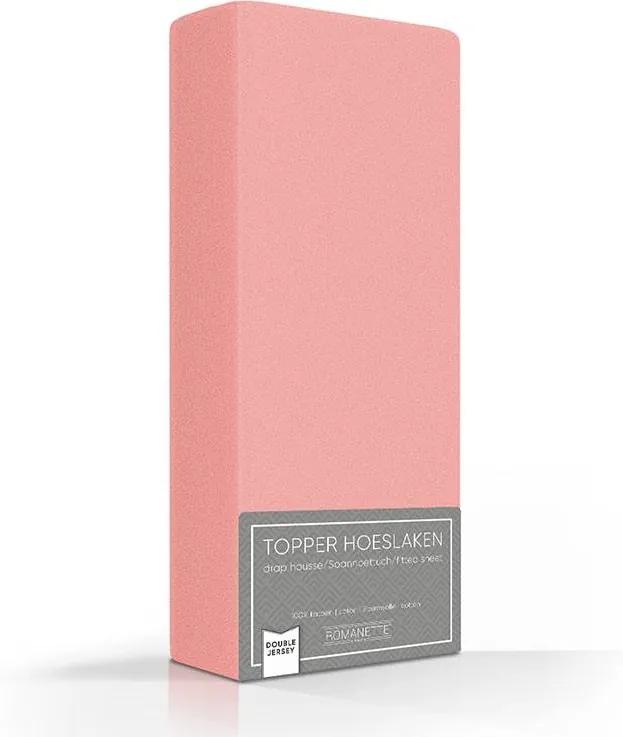 Romanette Luxe Dubbel Jersey Topper Hoeslaken - Roze 140 x 200/210/220 cm