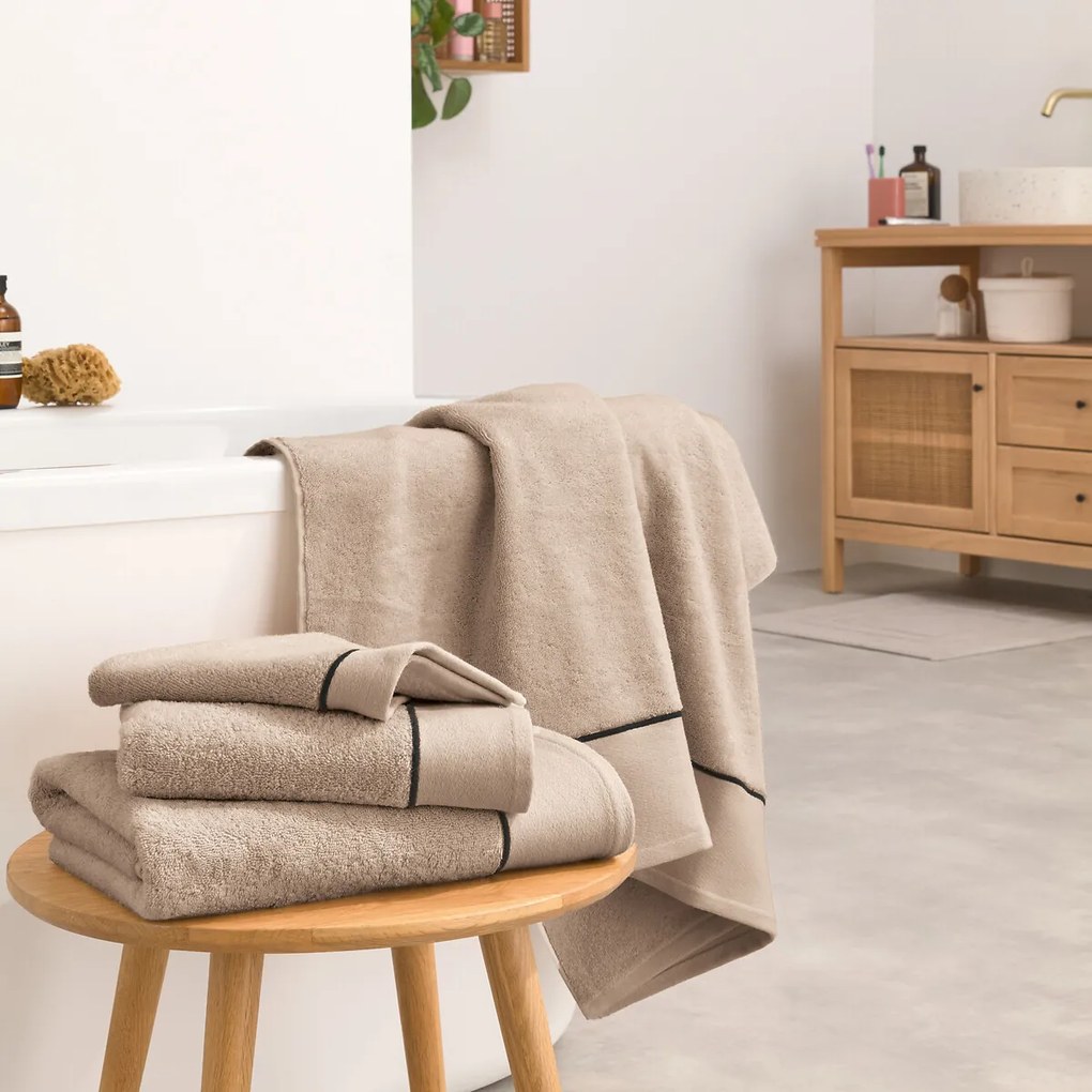 Set van 2 gekamde katoenen handdoeken 675g/m², Victor