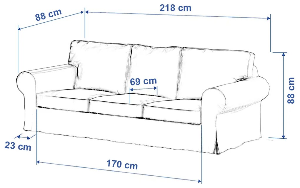 Dekoria Ektorp hoes 3-zits slaapbank nieuw model (2013), groente-beige