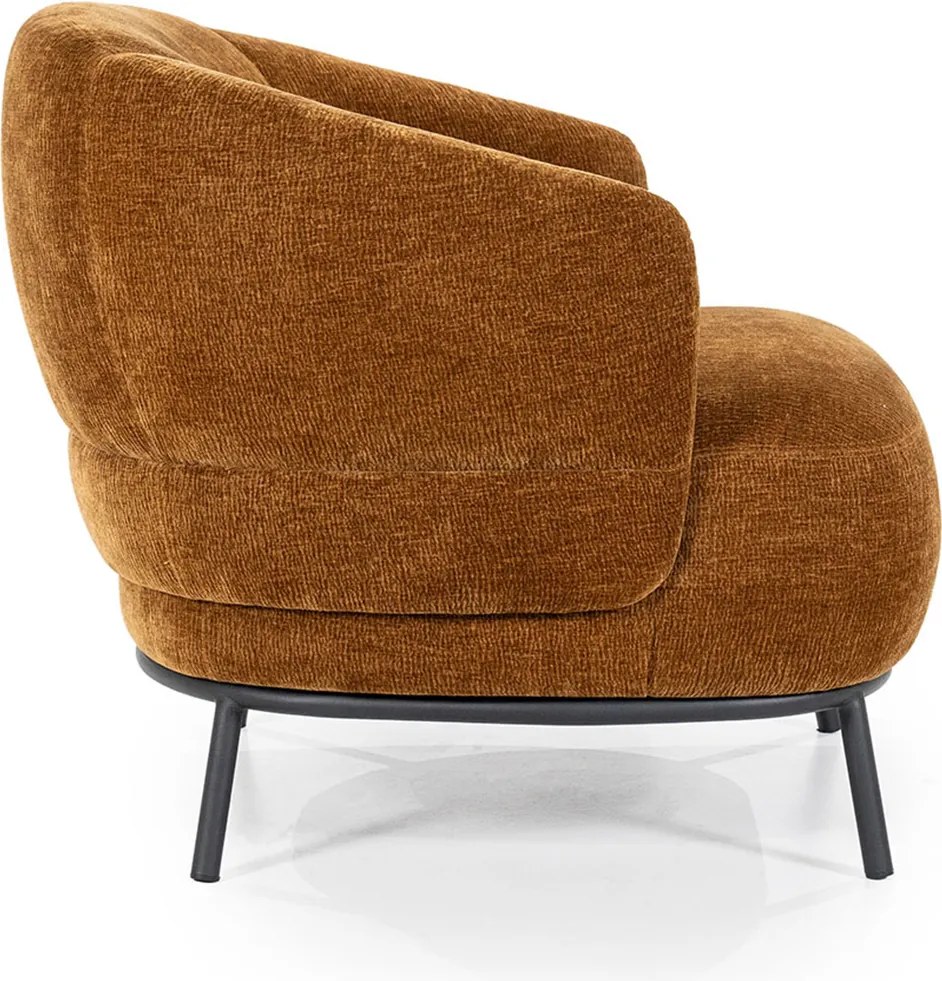 Zachte Fauteuil Met Ronde Rug Mosterd