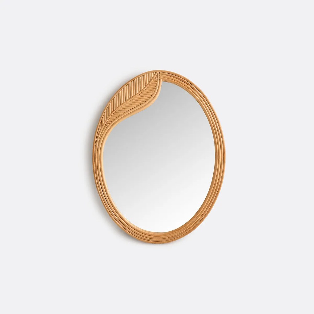 Ovale rotan spiegel, 50 x 65 cm, SYLEA