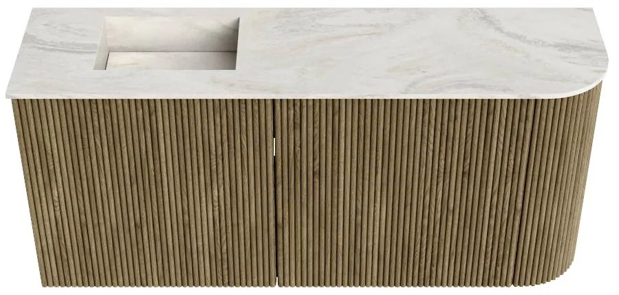Mondiaz Joya DLux 90cm toiletmeubel ronding rechts dusk met wastafel faye links zonder kraangat ostra