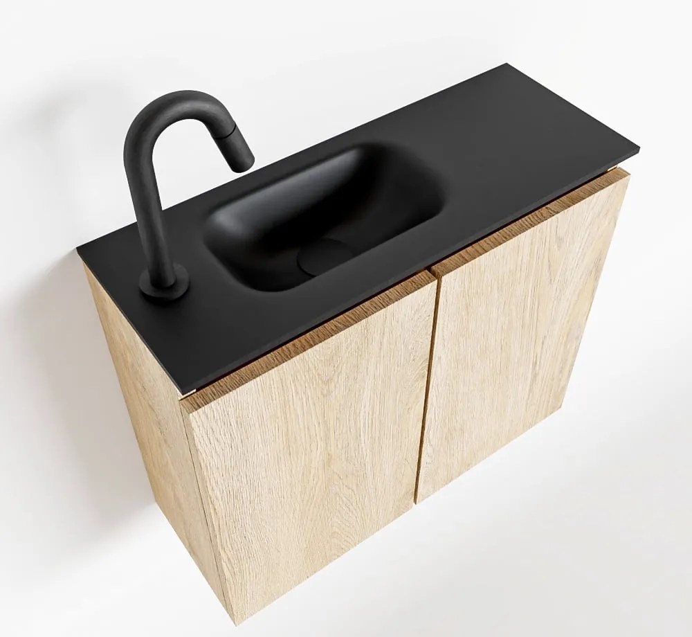 Mondiaz Ture 60cm toiletmeubel washed oak met wastafel urban links 1 kraangat