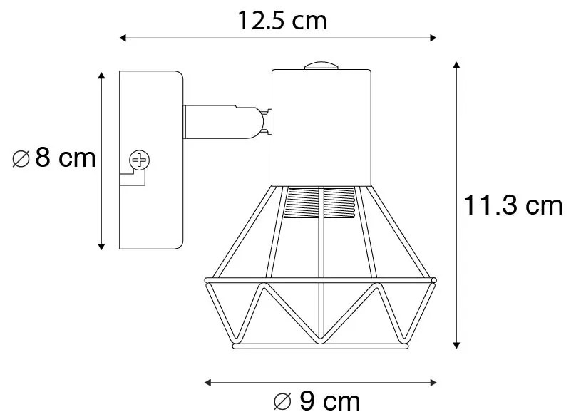 Smart spot zwart draai- en kantelbaar incl. Wifi P45 - Mosh