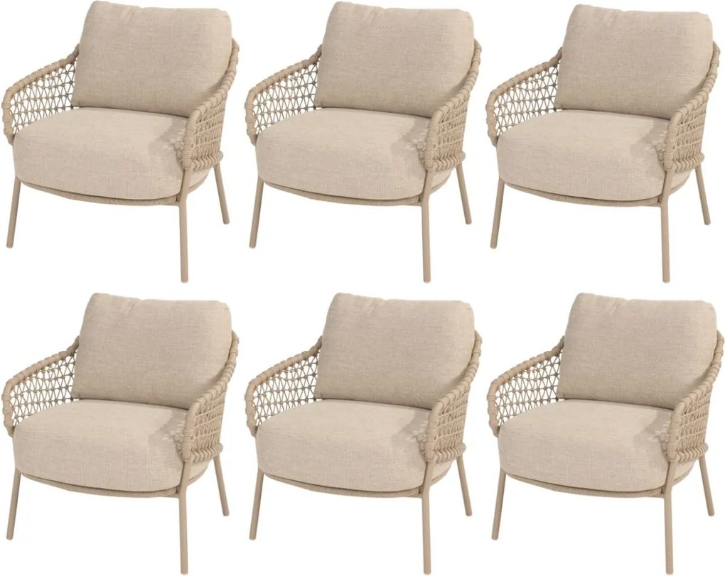 Sardinia low dining tuinstoel latte 4 Seasons Outdoor  set van 6