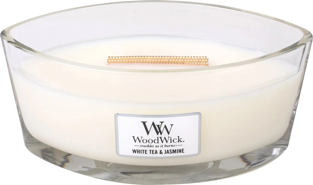 WoodWick geurkaars - Ellipse HearthWick Flame - White Tea&amp;Jasmine