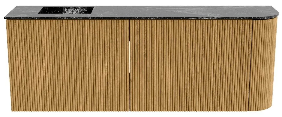 Mondiaz Joya DLux 110cm toiletmeubel ronding rechts oak met wastafel faye links 1 kraangat lava