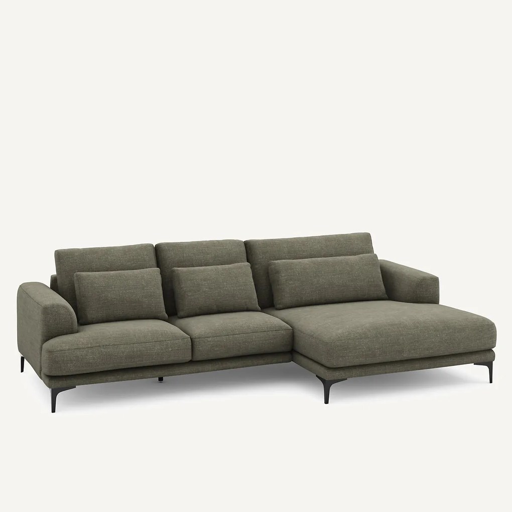 XL hoekbank rechts van katoen en linnen, MARSILE