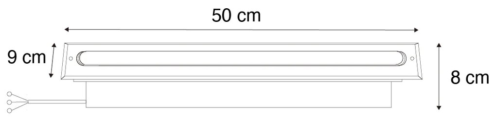 Moderne grondspot staal 50 cm incl. LED IP65 - Eline