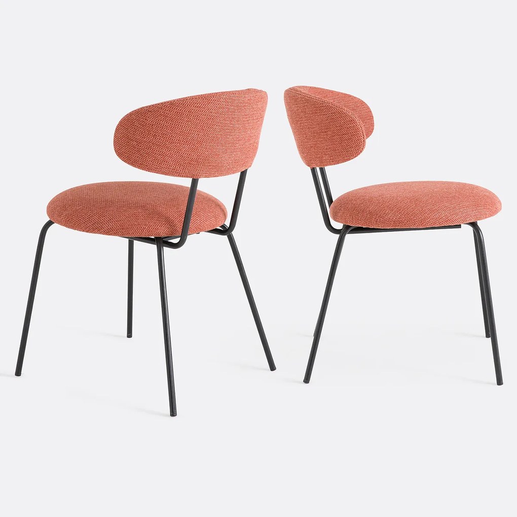 Set van 2 stoffen stoelen, Clarvia