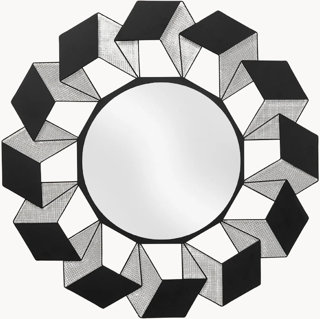 Ronde decoratieve wandspiegel Cubes