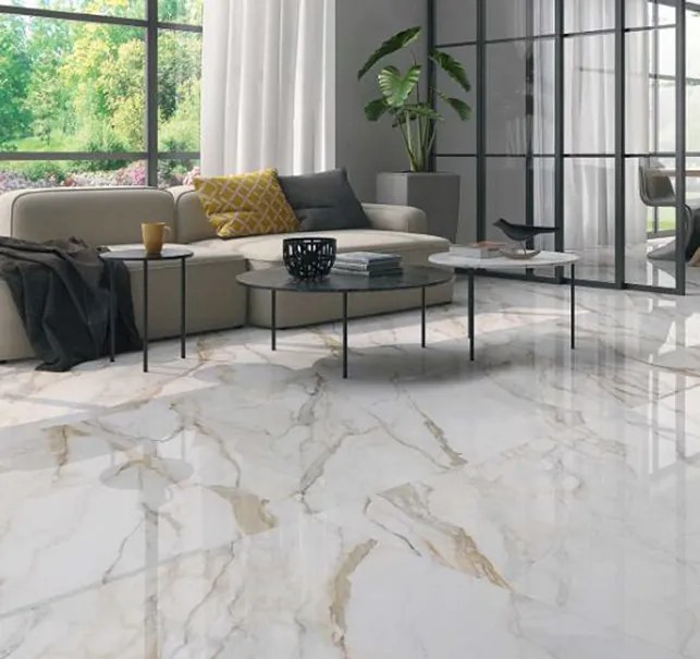 Gepolijste Vloertegel 60x60 Cm Marmerlook Nevada Gold NR112