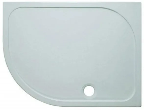 Crosswater Shower Tray douchebak 120x80x4.5cm links inclusief 90mm afvoer 55 radius met antikalkbehandeling polybeton wit SRQ81200LH