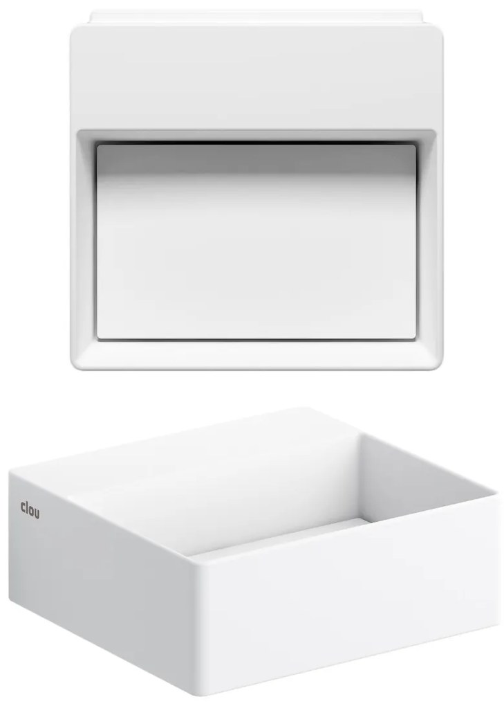Clou New Flush 1 fontein solid surface 28cm met afvoerplaat wit mat