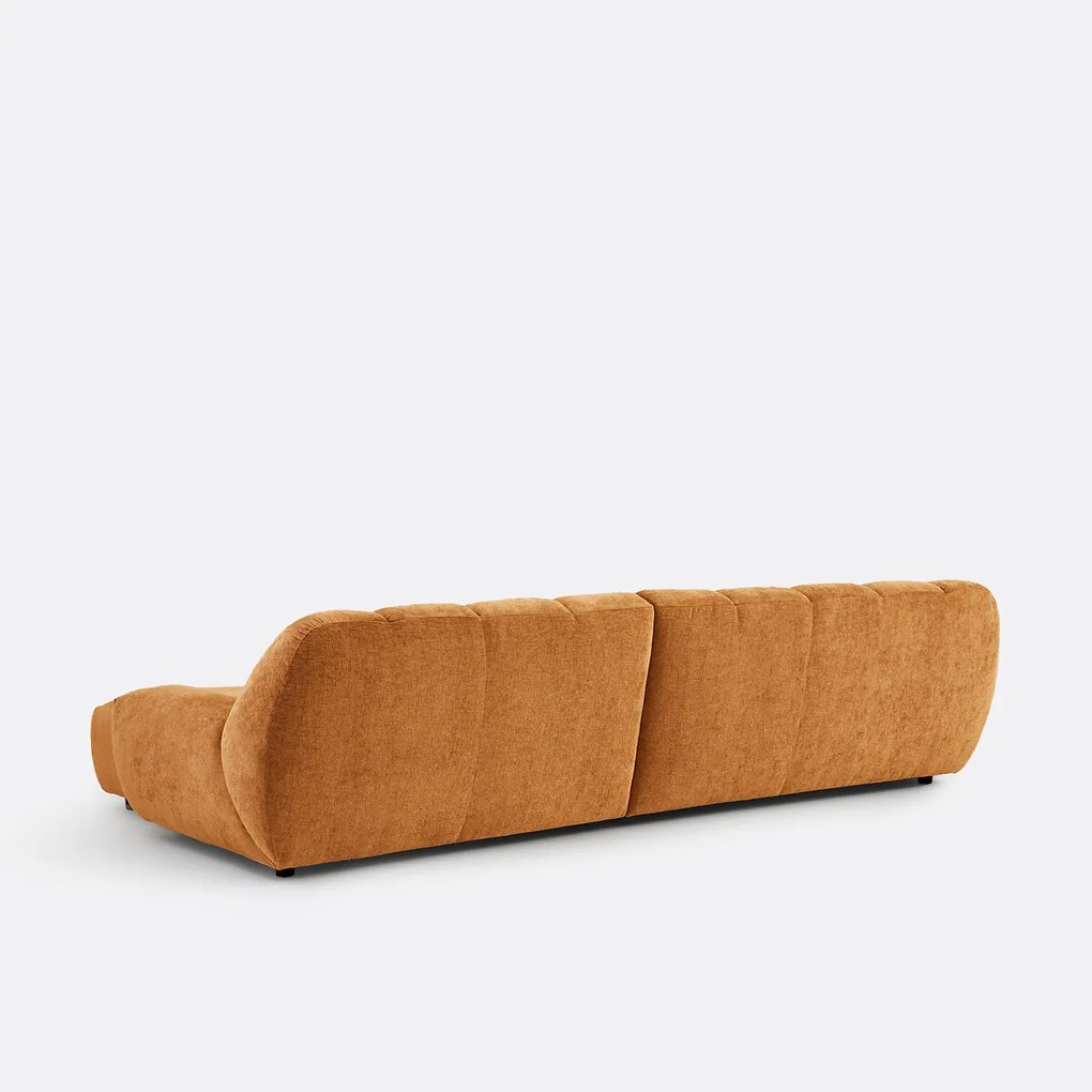 Rechte hoekbank, dik fluweel, Nuria