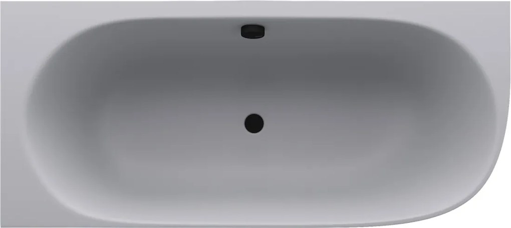 Polysan Sussi halfvrijstaand bad links mineraalmarmer 160x70cm grijs mat