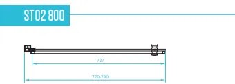 van Rijn ST02 badklapwand zwart 78x150cm