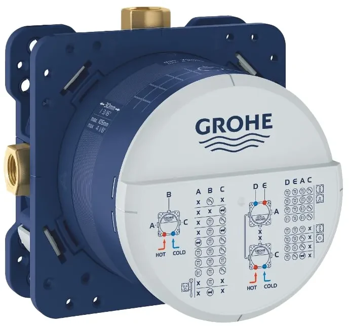 Grohe Grohtherm SmartControl inbouw regendouche vierkant plafondarm
