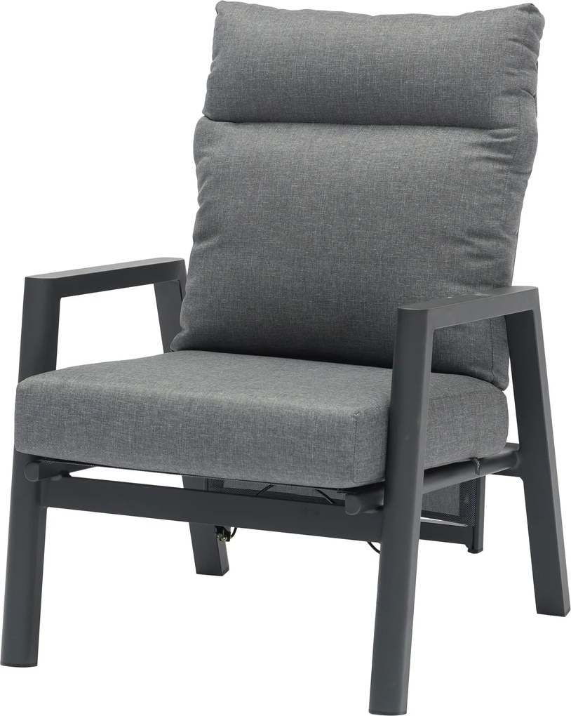 Caribbean verstelbare lounge tuinstoel aluminium dark grey