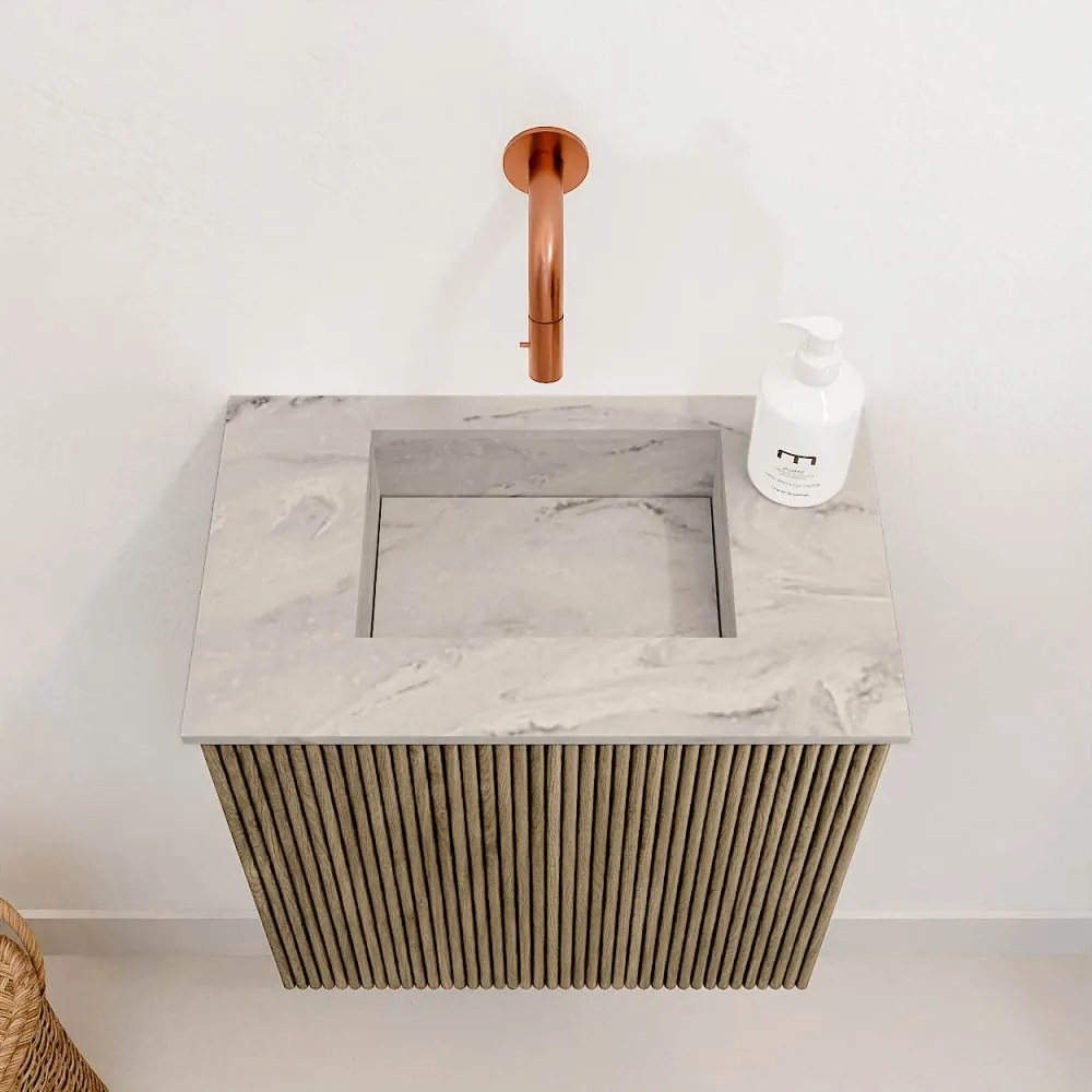 Mondiaz Joya DLux 40cm toiletmeubel dusk met wastafel faye midden zonder kraangat glace