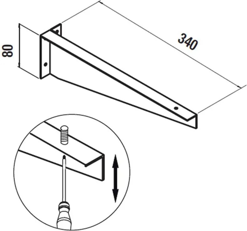 Muebles Compact ophangbevestiging 34cm chroom