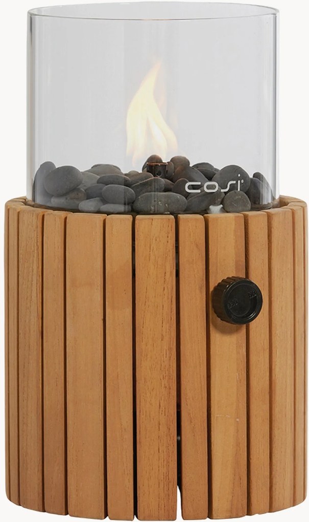 In- & outdoor gaslantaarn Cosiscoop Timber met teakhouten behuizing