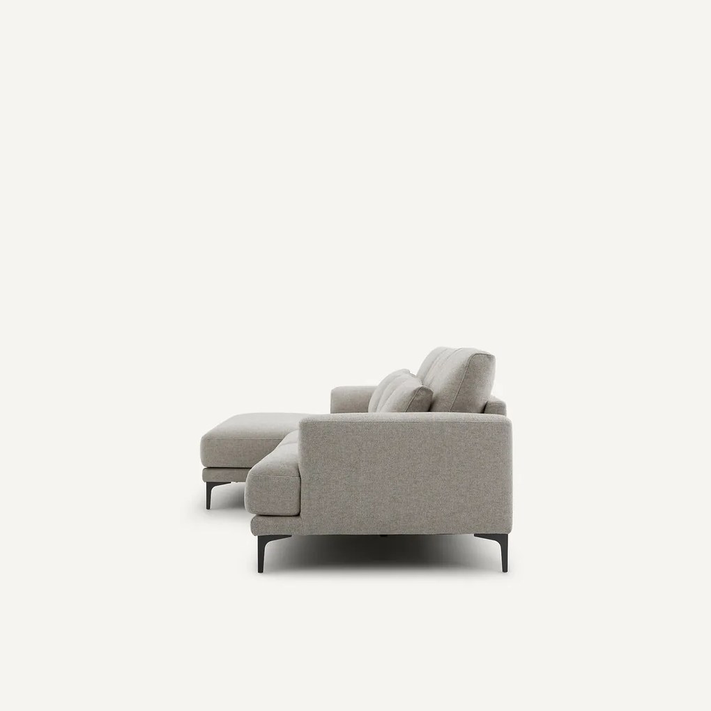 XL longchair links van viscose met structuur en linnen, MARSILE