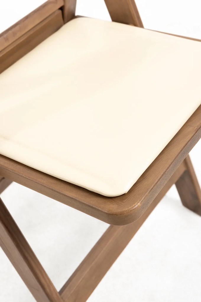Pak 4 opvouwbare Gala stoelen met kussen met houteffect