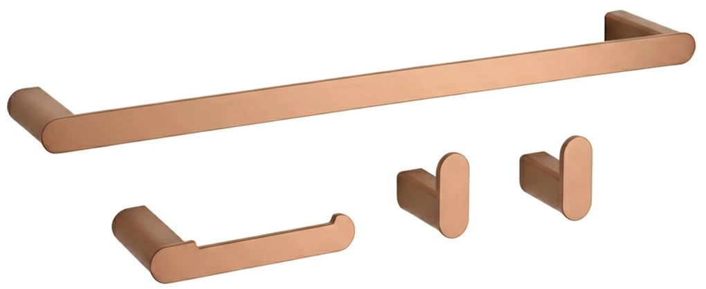 Badkameraccessoireset Mati Brush Copper 4-delig