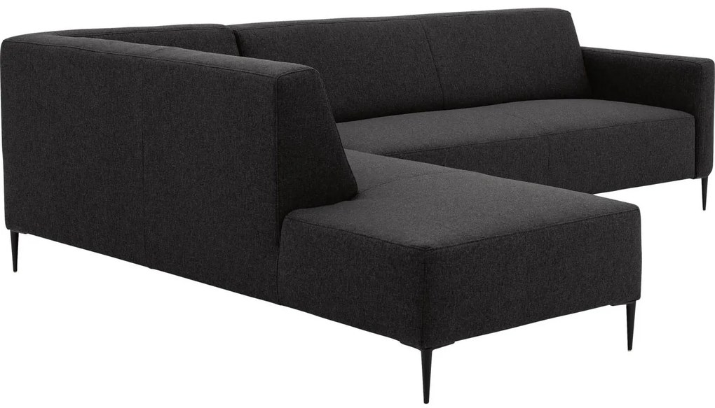 Goossens  Key West grijs, stof, 3-zits, modern design met ligelement links