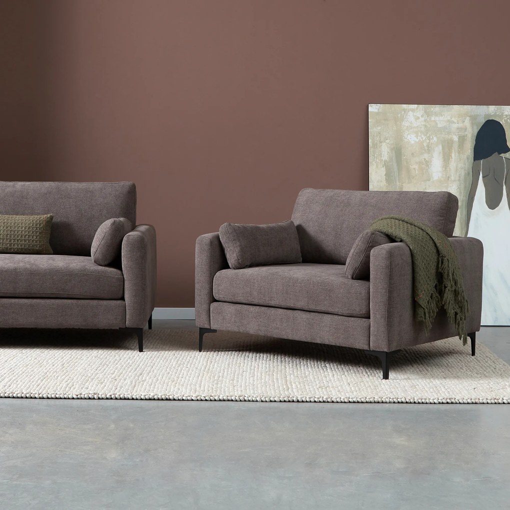 Fauteuil Grijsbruin Stof