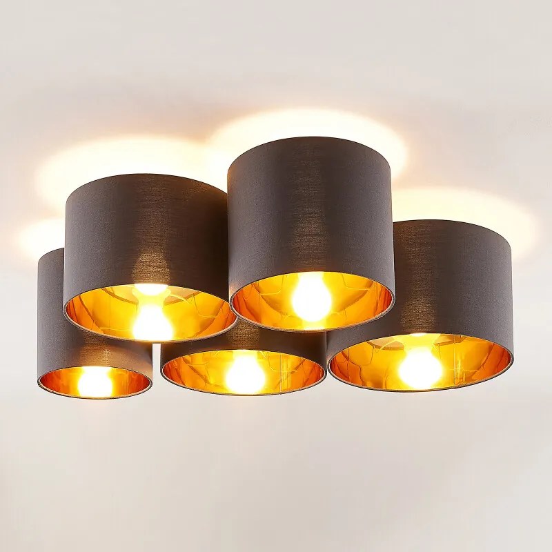 Laurenz lamp, 5lamps, 83 cm grijsgoud lampen24 Biano