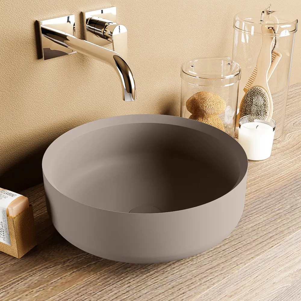 Mondiaz Coss Solid Surface waskom 36cm smoke