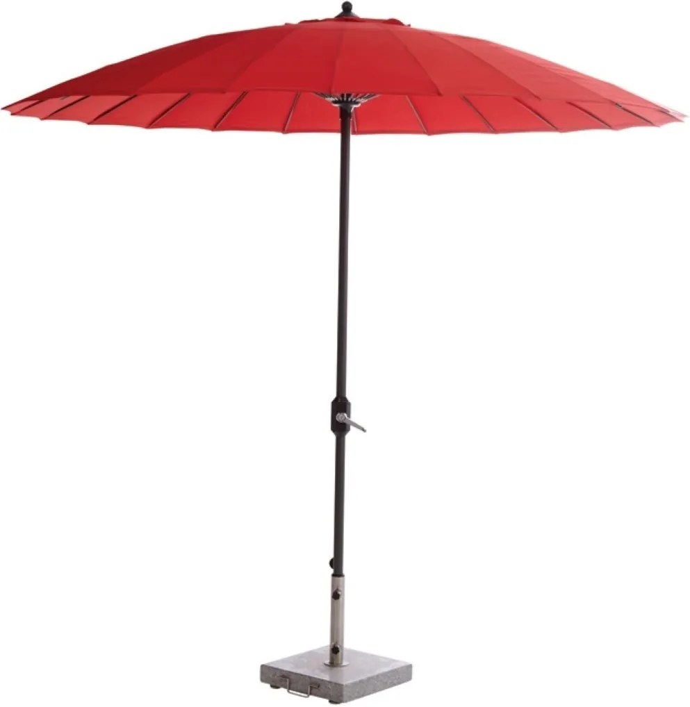 Manilla parasol doorsnede 250 cm carbon black red