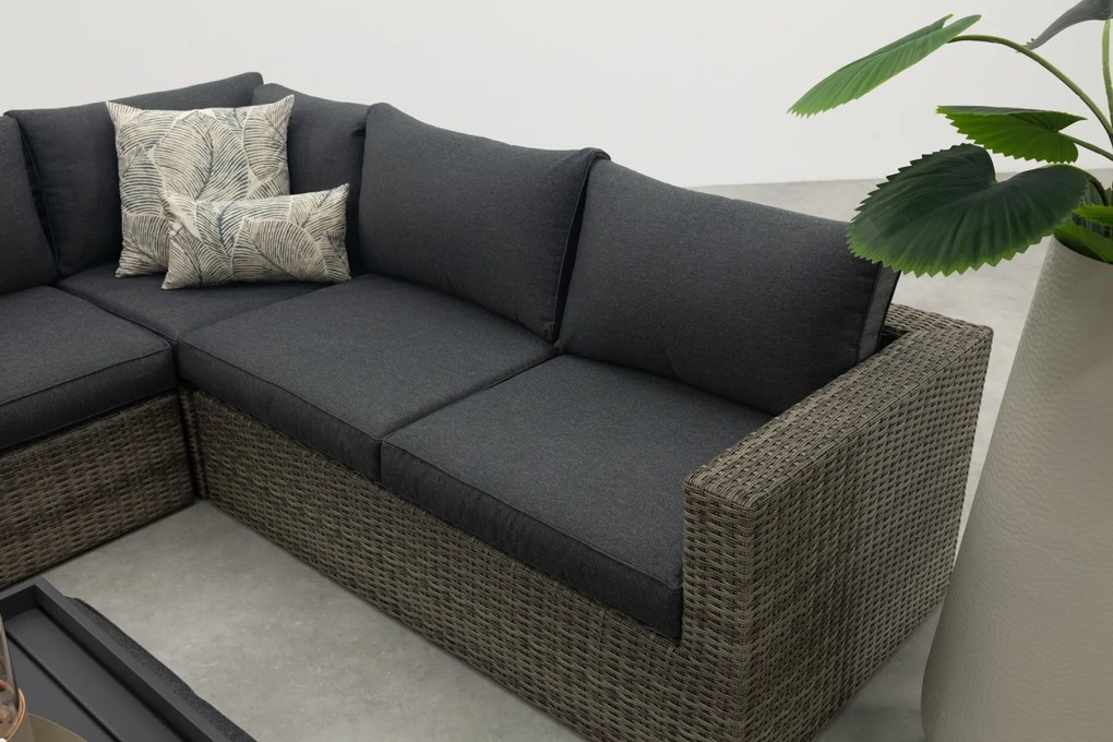 Atlanta wicker loungeset 5-delig – Organic grey - Garden impressions
