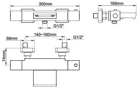 Mueller Zyan thermostatische badmengkraan chroom