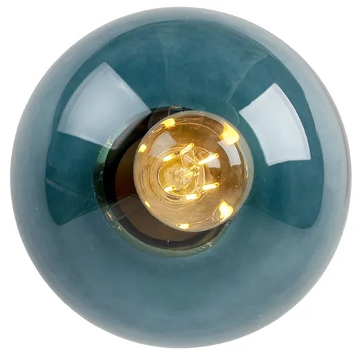 Smart plafondlamp messing met oceaanblauw glas incl. Wifi ST64 - Pallon