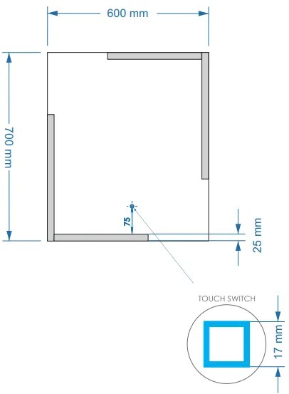 Sanigoods Line spiegel met LED-verlichting en verwarming 60x70cm