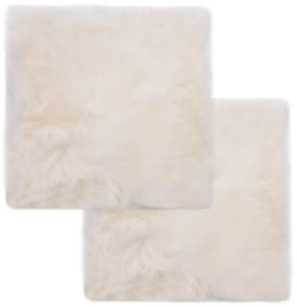 vidaXL Stoelkussens 2 st 40x40 cm echt schapenvacht wit