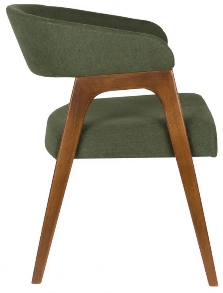Dutchbone Adamello Vintage Eetkamerstoel Walnoot Groen