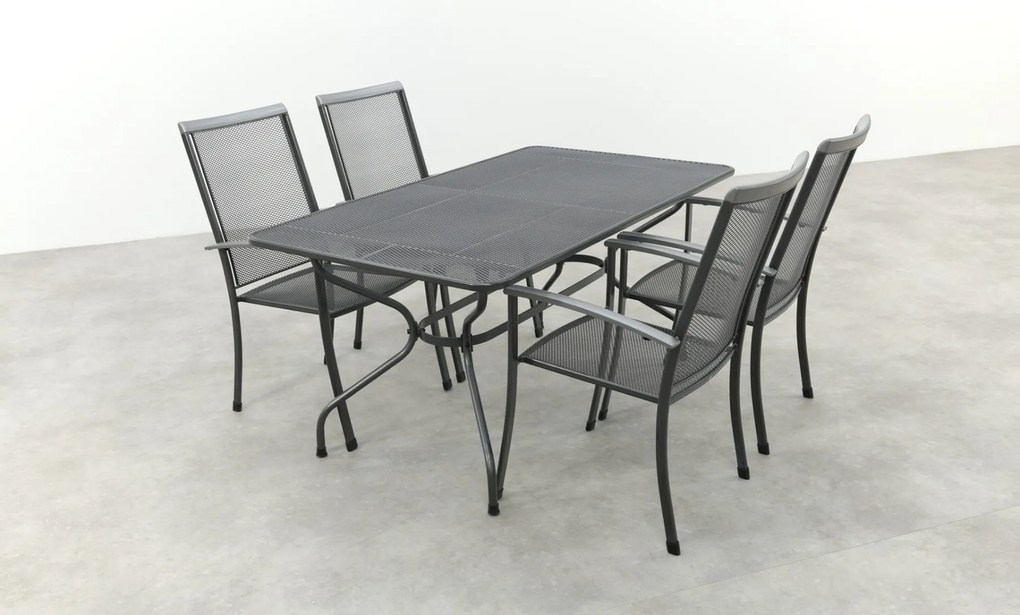 Royal Garden Balero stapelbare tuinset strekmetaal 160x90 cm.