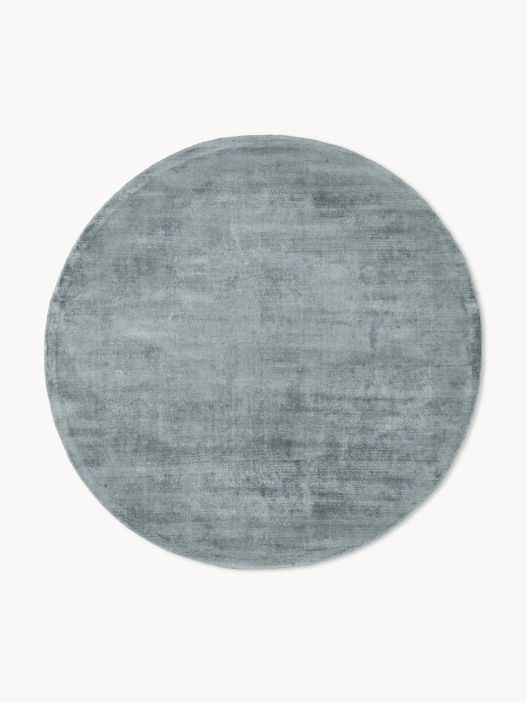 Rond handgeweven viscose vloerkleed Jane